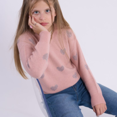 MOLLY BRACKEN GIRL'S KNIT SWEATER PINK