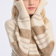 MOLLY BRACKEN GIRL'S KNIT SWEATER OFF WHITE/BEIGE