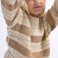 MOLLY BRACKEN GIRL'S KNIT SWEATER OFF WHITE/BEIGE