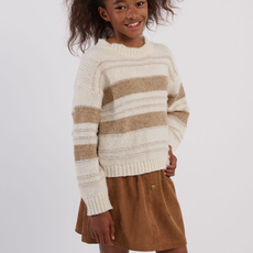 MOLLY BRACKEN GIRL'S KNIT SWEATER OFF WHITE/BEIGE