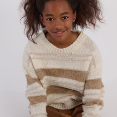 MOLLY BRACKEN GIRL'S KNIT SWEATER OFF WHITE/BEIGE