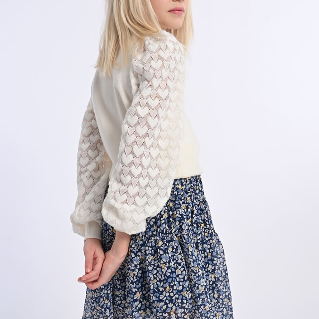 MOLLY BRACKEN GIRL'S KNIT SWEATER OFF WHITE