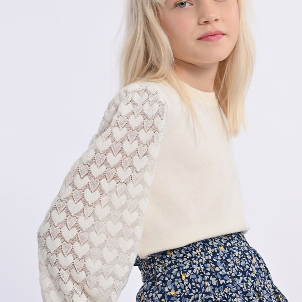 MOLLY BRACKEN GIRL'S KNIT SWEATER OFF WHITE