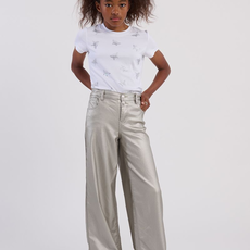 MOLLY BRACKEN GIRL'S WOVEN PANTS SILVER