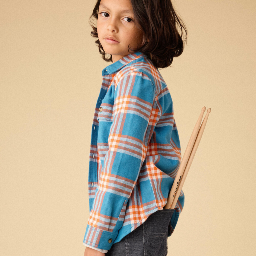 Boy's Flannal Button Up Shirt KORBP204