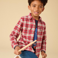 Boy's Flannal Button Up Shirt KORBP203