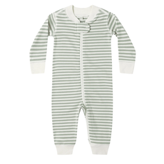 QUINCY MAE ZIP LONG SLEEVE SLEEPER || FERN STRIPE