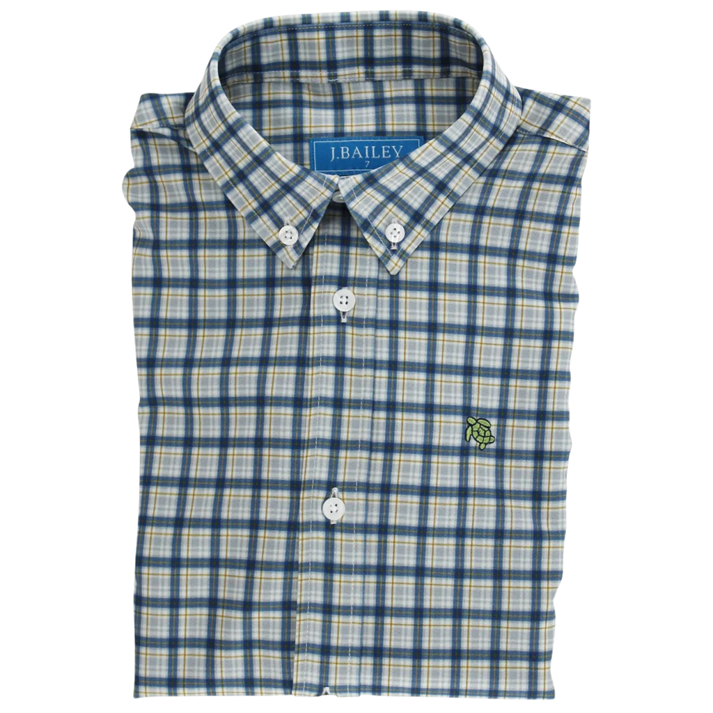 J.BAILEY Boy's Performance Button Down, Stone