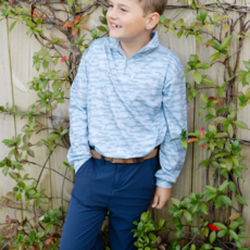 J.BAILEY Boy's Performance Half Zip, Gray Camo