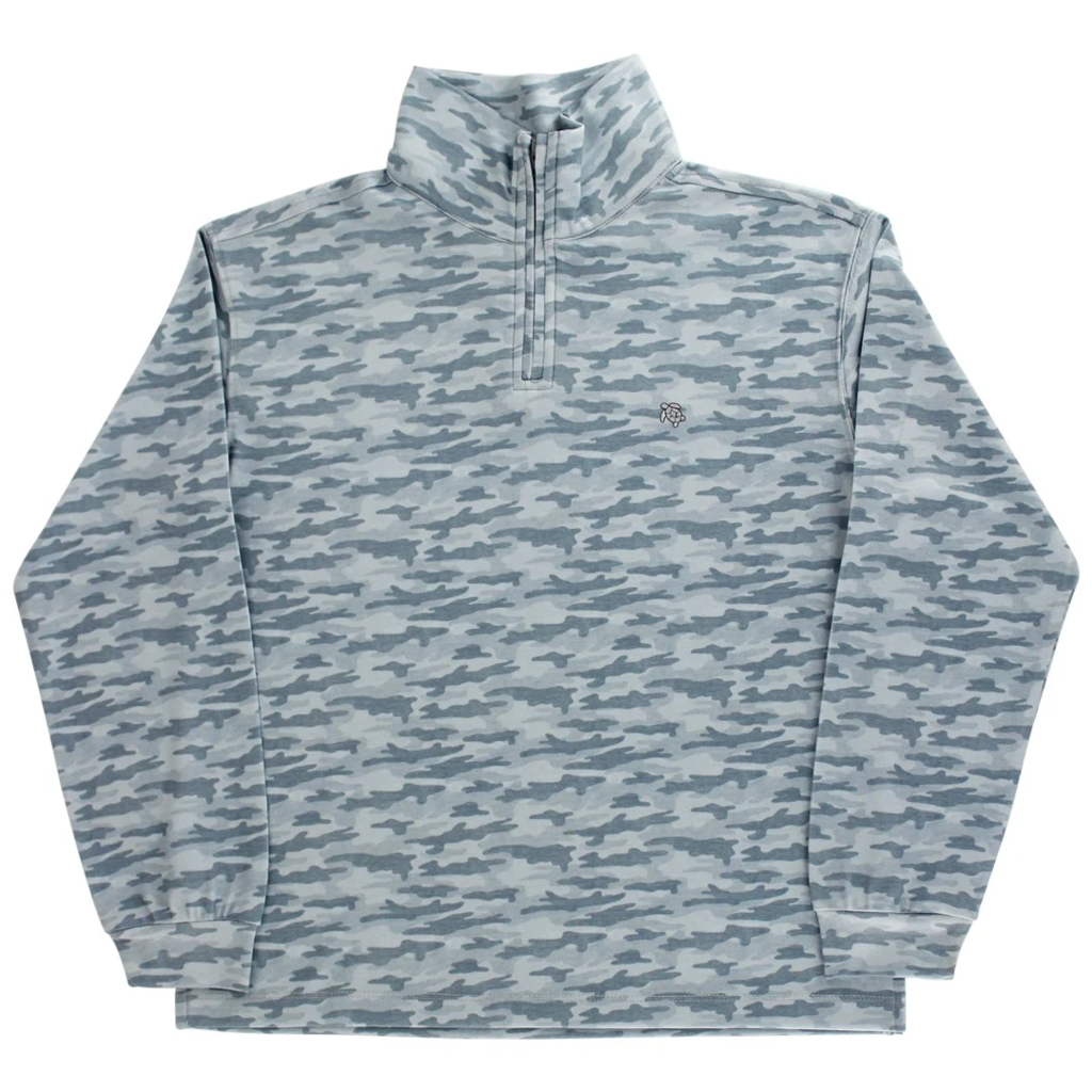J.BAILEY Boy's Performance Half Zip, Gray Camo