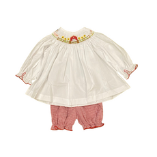 LULU BEBE Emma Long Sleeve Smocked Bloomer set Farm