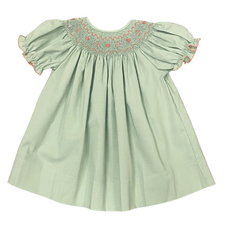 LULU BEBE Emma-Sage Smocked Bishop