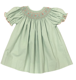 LULU BEBE Emma-Sage Smocked Bishop