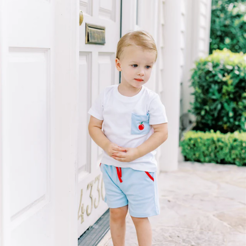 THE PROPER PEONY SCHOOL DAYS POCKET SHIRT W/SOFT BLUE SHORT