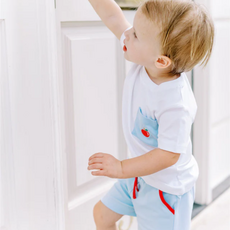 THE PROPER PEONY SCHOOL DAYS POCKET SHIRT W/SOFT BLUE SHORT