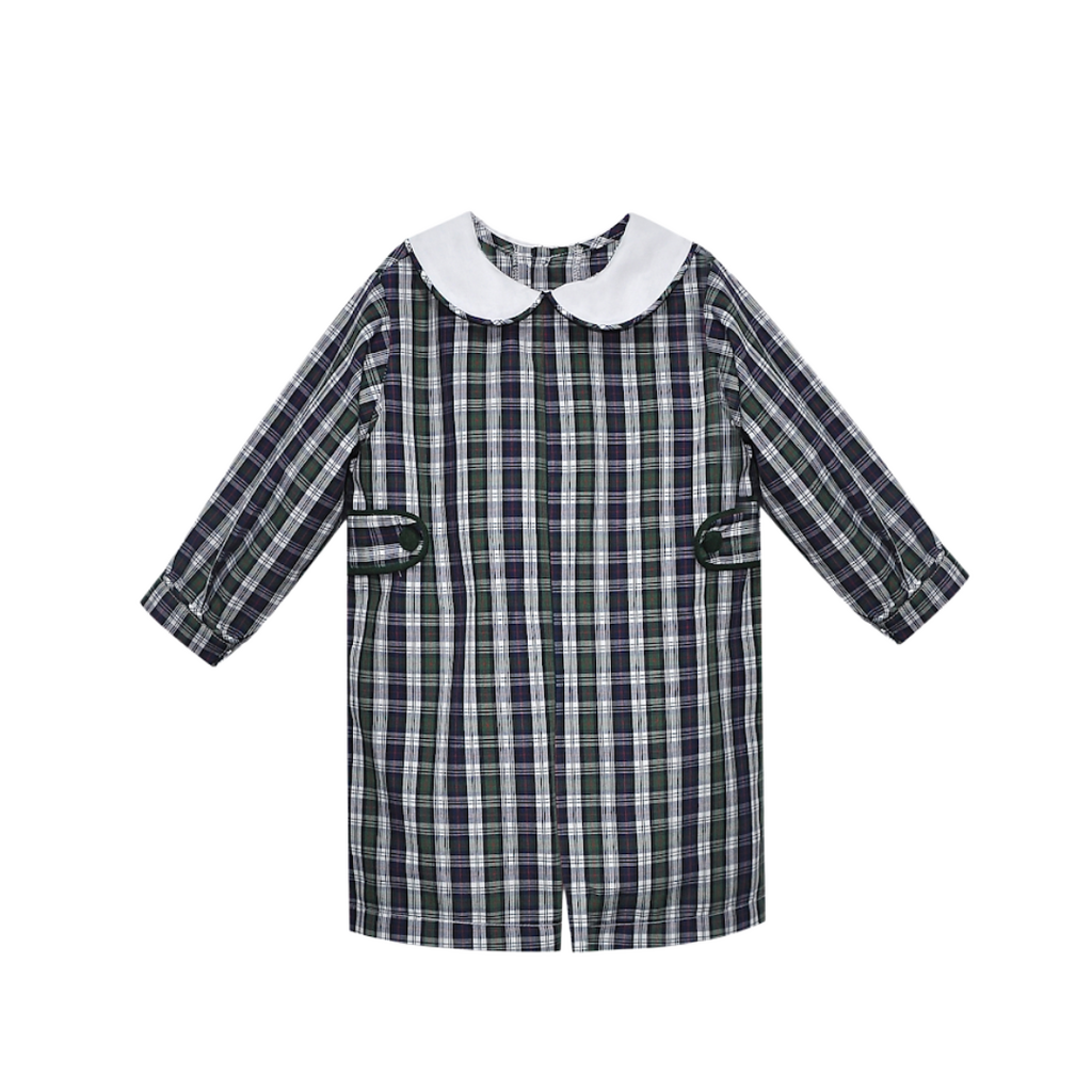 BABY SEN Rowan Boy Romper- Navy Plaid