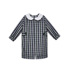 BABY SEN Rowan Boy Romper- Navy Plaid