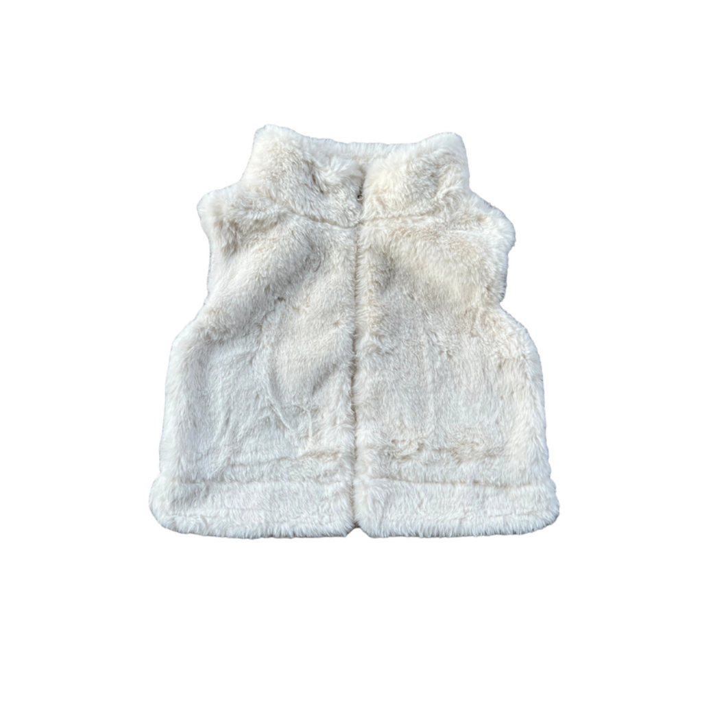 BABYSPROUTS Girl's Fur Vest Cream