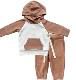 BABYSPROUTS Boy's Raglan Hoodie w/Joggers Caramel