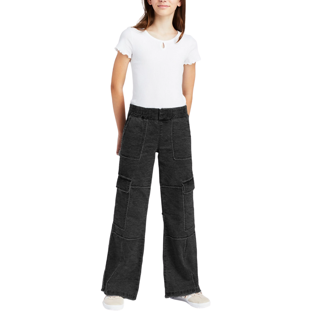 TRACTR Girl's Cargo Lounge Pant Black