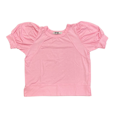 T2LOVE Oversized 3/4 Sleeve Top w/ Rib Contrast-Baby Pink