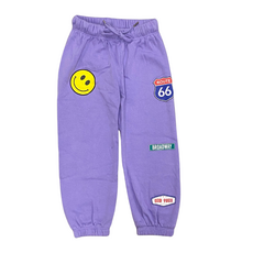 FLOWERS BY ZOE Girl's Purple Wash Pant w/Patches