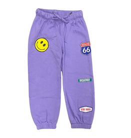 FLOWERS BY ZOE Girl's Purple Wash Pant w/Patches