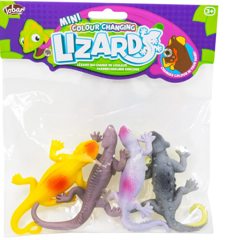 ONE FOR FUN Mini Colour Changing Lizards 4pk