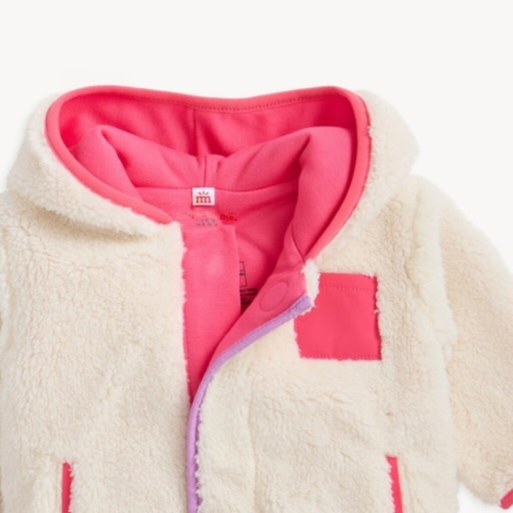 Magnetic  Me GENTLE CREAM SHERPA GIRL JACKET W/ STRIPE RIB
