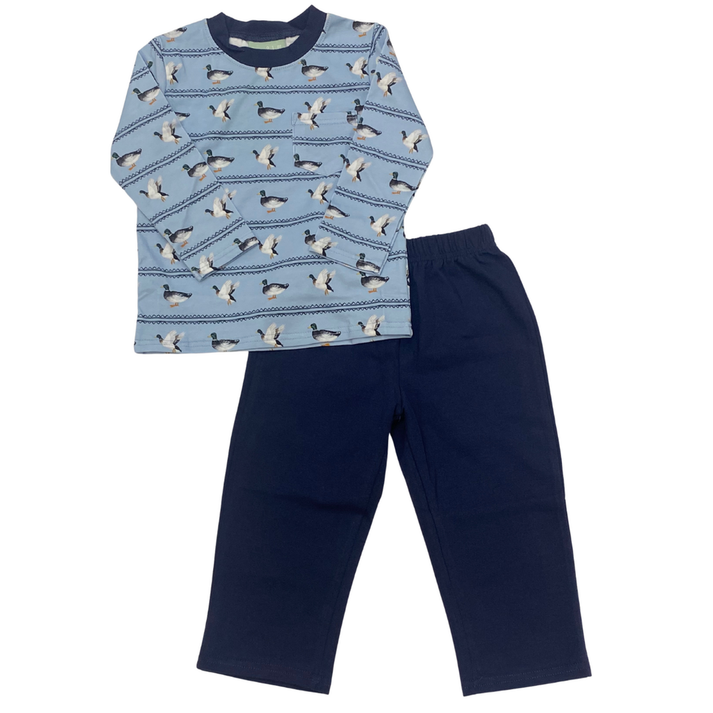 Boy's Long Sleeve Duck Top w/Navy Pants
