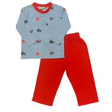 Boy's Long Sleeve Farm Top w/Red Pants