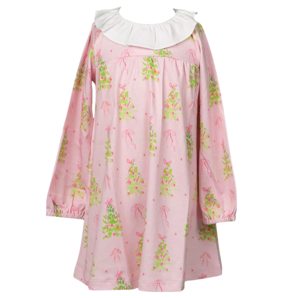 THE PROPER PEONY GIRL'S PINK TINSEL LS DRESS