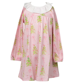 THE PROPER PEONY GIRL'S PINK TINSEL LS DRESS