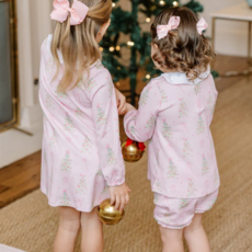 THE PROPER PEONY GIRL'S PINK TINSEL LS DRESS