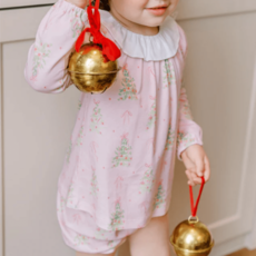 THE PROPER PEONY GIRL'S PINK TINSEL LS BLOOMER SET