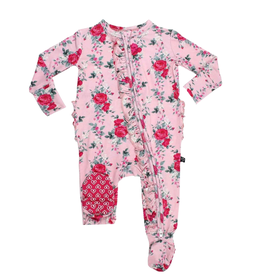 LEV BABY ROSALIND RUFFLED ZIPPERED FOOTIE