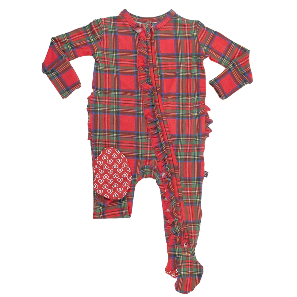 LEV BABY DECEMBER RUFFLED ZIPPERED FOOTIE