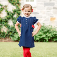 THE PROPER PEONY GIRL'S GIANNA NAVY DRESS