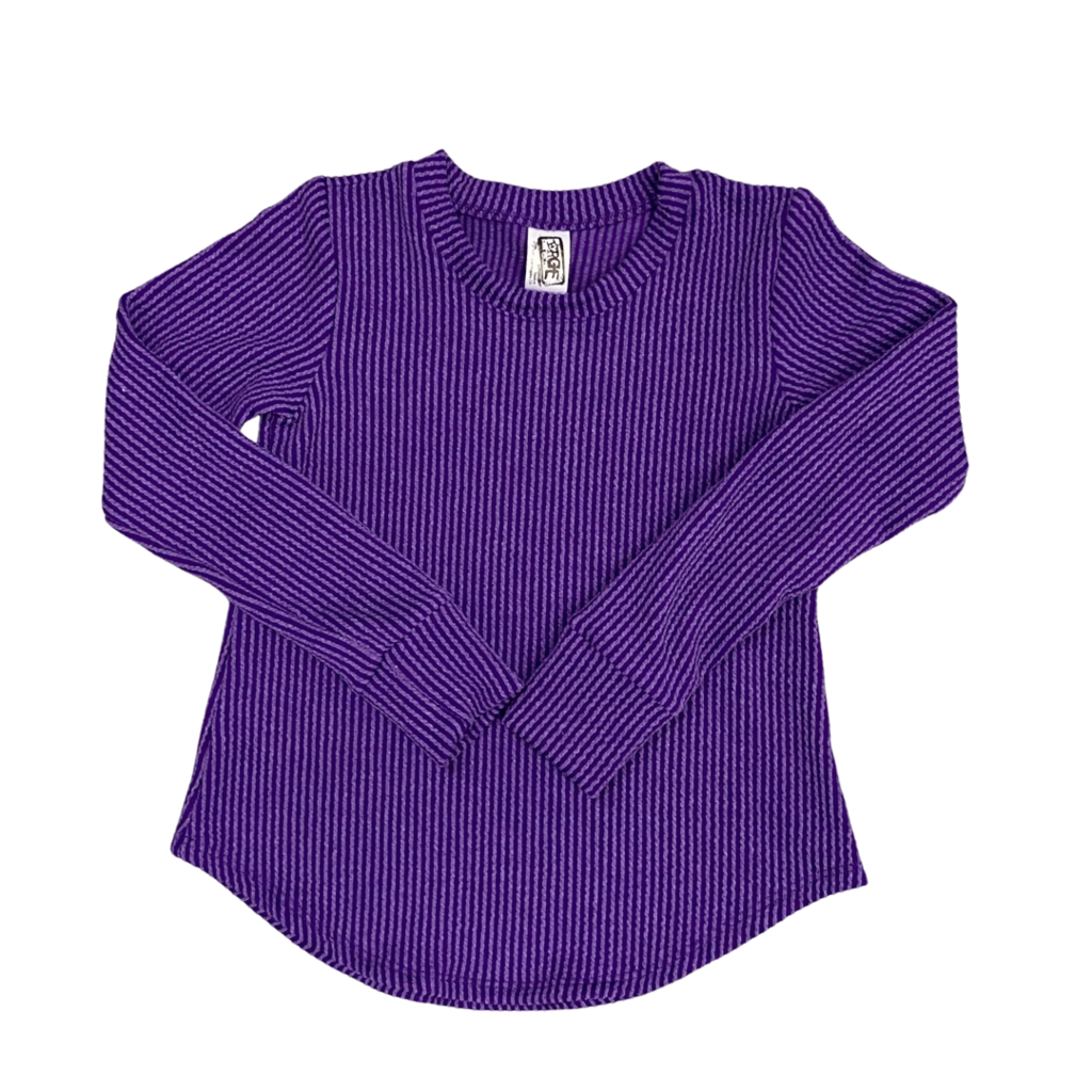 ERGE GIRL'S BRAID JACQ LS TOP VIOLET