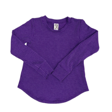 ERGE GIRL'S BRAID JACQ LS TOP VIOLET