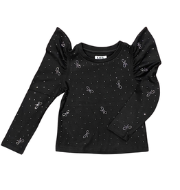 MIA NEW YORK GIRL'S PUFF SLEEVE TOP BLACK