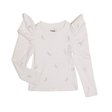 MIA NEW YORK GIRL'S PUFF SLEEVE TOP WHITE