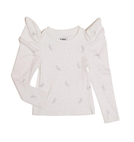 MIA NEW YORK GIRL'S PUFF SLEEVE TOP WHITE
