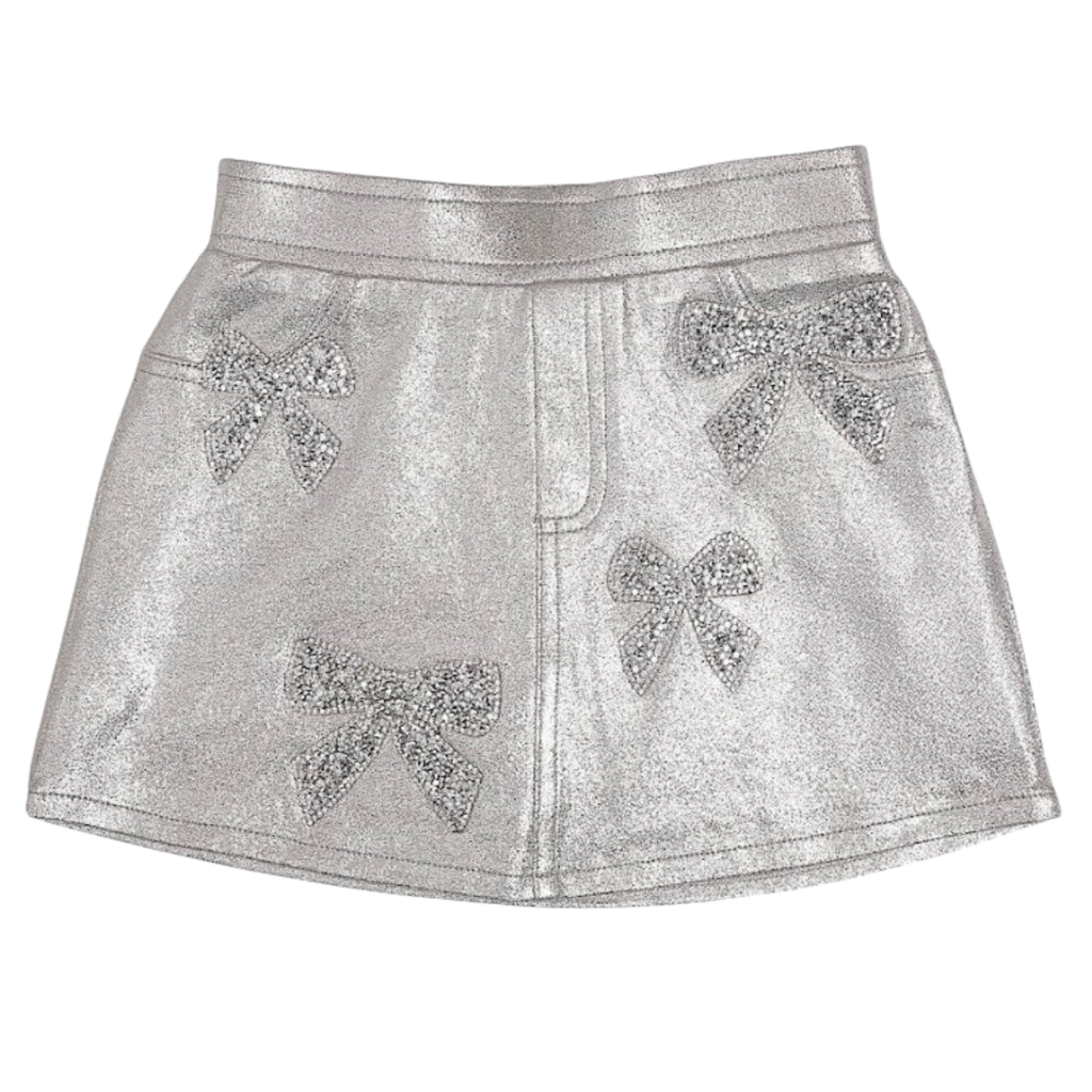 MIA NEW YORK GIRL'S BOW SKORT SILVER