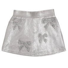 MIA NEW YORK GIRL'S BOW SKORT SILVER