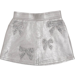 MIA NEW YORK GIRL'S BOW SKORT SILVER