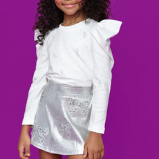 MIA NEW YORK GIRL'S BOW SKORT SILVER