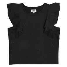 MIA NEW YORK GIRL'S STUDDED FLUTTER TOP BLACK