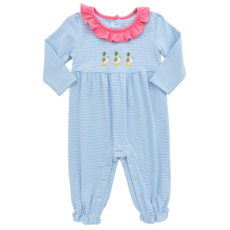 ITSY BITSY GIRL'S RUFFLE ROMPER-MALLARD