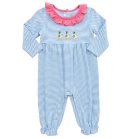 ITSY BITSY GIRL'S RUFFLE ROMPER-MALLARD